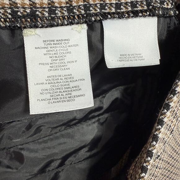 Anne Klein Pants Size L - Brown Houndstooth Check Slim Trousers Fall Workwear - Picture 9 of 12